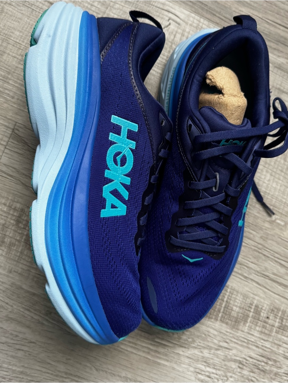 Hoka Men's Running Shoes - Navy and Teal Accents
